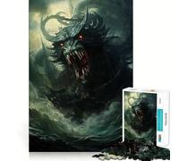 Sea Monsters Rage Jigsaw Puzzle 1000 Piece for Teenagers Brain Workout Toy Serene Time Art Assembly Seasonal Gift (38x26cm)