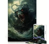Sea Monsters Rage Jigsaw Puzzle 1000 Piece for Teenagers Strengthen Recall Calm Relax Quality Edge Perfect Present (38x52cm)