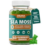 Sea Moss Gummies with Apple Cider Vinegar ACV, Bladderwrack & Burdock | 60 Vegan Gummies | Green Apple Flavour | Chewable Irish Sea Moss Gummy | Daily Wellness & Routine Support