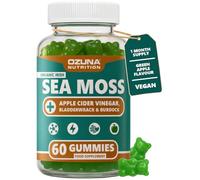 Sea Moss Gummies with Apple Cider Vinegar, Bladderwrack & Burdock | 60 Vegan Gummies | Green Apple Flavour | Irish Sea Moss Gummy | Daily Wellness & Routine Support