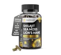 Sea Moss Shilajit Lion Mane 3 in One, with Added Ashwagandha and Black Pepper, 11500mg Superfood Blend for Vitality & Immunity, Energy and Brain Health - 120 Vegan Capsules by HealthEssent