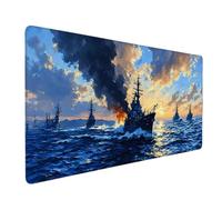 Sea Mouse Pad Boat Large Mouse Mat 70 x 30cm Desk Mat Large Non-Slip Rubber Base-Smooth Cloth Surface, Durable Stitched Edges Desk Pad for Gaming, Office, Computer Keyboard Accessories (Sea) 58906r