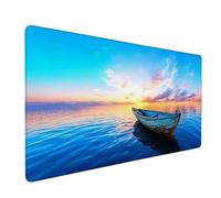Sea Mouse Pad Boat Large Mouse Mat 80 x 40cm Desk Mat Large Non-Slip Rubber Base-Smooth Cloth Surface, Durable Stitched Edges Desk Pad for Gaming, Office, Computer Keyboard Accessories (Sea) 58431a