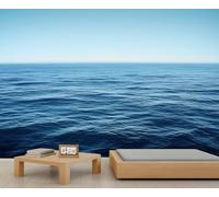 Sea Mural Ocean View Wall Murals Calm Sea Scenery Mural Ocean Horizon Wallpaper Modern Natural Landscape Murals for Bedroom High Resolution Wallpaper 100 x 70 cm