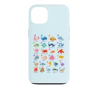 Sea Ocean Animals Learning Alphabet, Marine Biology Lover Case for iPhone 13