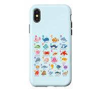 Sea Ocean Animals Learning Alphabet, Marine Biology Lover Case for iPhone X/XS