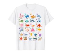 Sea Ocean Animals Learning Alphabet, Marine Biology Lover T-Shirt