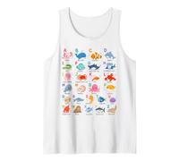 Sea Ocean Animals Learning Alphabet, Marine Biology Lover Tank Top