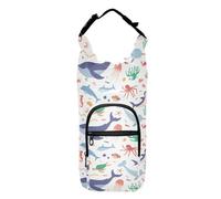 Sea Ocean Animals Water Bottle Waist Pack Zippered Insulated Water Bottle Bag Cross Body Water Bottle Holder Fits 20/24/32/40 oz Bottles, Sea Ocean Animals, One Size, Claasic