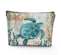 Sea Ocean Turtle Makeup Bag, Zipper Pouch Large Capacity Portable Toiletries, Cosmetic Bag Pouch for Women Girl, Summer Beach Travel Make Up Bag Accessories Organizer Gifts