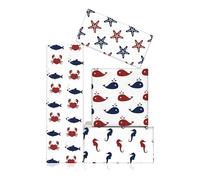 Sea Ocean Wrapping Paper, Sea Fish Starfish Seahorse Crab Whale Gift Paper 51x74cm, 8 Folded Flat Sheets Under The Sea Wrapping Paper for Birthday, Holiday, Party