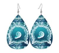 Sea of Love Leather Earring. Stylish teardrop shape, perfect for women, and a great decorative choice for parties and holidays.