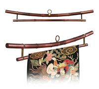 Sea of Trees Japan Smoked Bamboo Tapestry Holder - Rug Wall Hanger, Tapestry Wall Hanger, Obi Textile Hanger | Zen Pagoda Design | Fits 19”, 23”, 30”, 36” | Handmade Japanese Ikat & Kimono Display