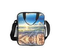 Sea On The Boards Print Clear Pvc Waterproof Tote Transparent See Through Lunch Handbag,Travel Toiletry Bag,Women Men Work Shopping