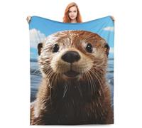 Sea Otter 3D Animal Blanket for Girls & Boys - Underwater Otter Print Decor - Super Soft Fleece - 60"x80" Size
