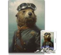 Sea Otter As A Pilot Adult Jigsaw1000 Pieces Educational Play with Challenge Special Heartfelt Present Option Size 38x26cm