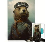 Sea Otter As A Pilot Jigsaw Puzzles for Adults1000 Pieces Clear Logic Toy Leisure Time Perfect Cut Creative Gift (38x26cm)