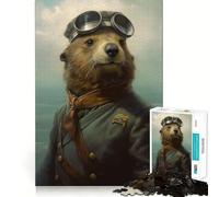 Sea Otter As A Pilot Jigsaw Puzzles for Teenagers 1000 Piece Wise Think Toy Gentle Leisure Tight Cut Santa Wish List (38x52cm)