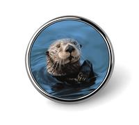 Sea Otter Badge Holder Exquisite Round Badge with Picture Pin DIY Button Badges Personalized Metal Button Pin Fashion Brooch Crafts Gifts Clothes Decorative Pins