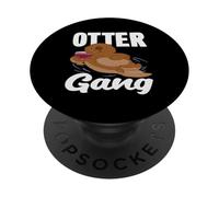 Sea Otter Cartoon Gang Funny Animal Love PopSockets Adhesive PopGrip