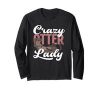 Sea Otter Crazy Otter Lady Animal Love Long Sleeve T-Shirt