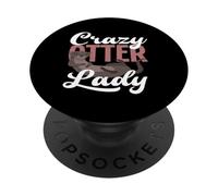 Sea Otter Crazy Otter Lady Animal Love PopSockets Adhesive PopGrip