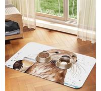 Sea Otter Dog Food Mats for Floors, 16x24 Inch Non-Slip Super Absorbent Pet Food Mat, Dishwasher Dog Mat for Food and Water, Cute Rubber Quick Dry Pet Feeding Mat for Dogs Puppy Cats