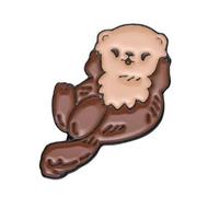 Sea Otter Enamel Pin with Safety Backing, enamel, no gemstone