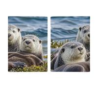 Sea Otter Family Travel Passport Holder with Credit Card Slots And Boarding Pass Slot Passport Book Holder for Passports Credit Cards Boarding Passes