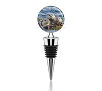 Sea Otter Family Wine Saver Vacuum Pump Champagne Bottle Stopper Multicolor Leak-Proof And Reusable Wine Saver, Preserves Beverage Freshness