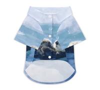 Sea Otter Floating Classic Dog Clothes Cat Shirt Puppy Costume Button Tshirt Summer