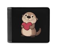 Sea Otter Heart Funny Men's Wallets with ID Credit Card Holder Slim Front Pockets Bifold Wallet