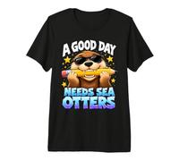 Sea Otter Kelp Forest Marine Biology Coastal Wildlife Gift Premium T-Shirt