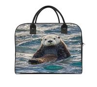 Sea Otter Laptop Tote Bag Casual Travel Handbag Multi Pocket Shoulder Bags for Work Travel