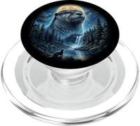Sea Otter Looking at the Moon Coastal PopSockets PopGrip for MagSafe