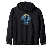 Sea Otter Looking at the Moon Coastal Zip Hoodie