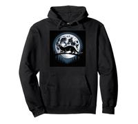 Sea Otter Merch Full Moon Otter Stuff Vintage Sea Otters Pullover Hoodie