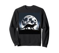 Sea Otter Merch Full Moon Otter Stuff Vintage Sea Otters Sweatshirt