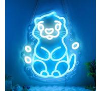 Sea Otter Neon Signs for Wall Decor, Neon Lights for Bedroom Living Room Office Pet Stores Aquariums, 5V USB Power with Hanging Chain Hooks