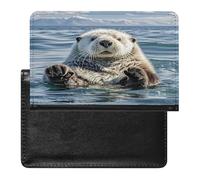 Sea Otter Passport Holder with Card Slots Portable Passport Cover Compact Waterproof Passports Protector