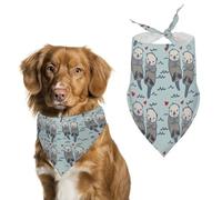 Sea Otter Pattern Dog Bandanas Puppy Cat Kerchief Scarf Pet Triangle Bandana for Christmas
