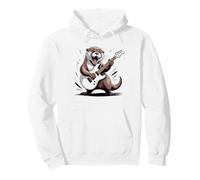 Sea Otter Playing Guitar Rock Star Roll Vintage Sea Otters Pullover Hoodie