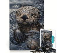 Sea Otter Portrait 1000 Piece Jigsaw Puzzles for Adults Improve Memory Anxiety Relief Sharp Edge Wall Art Decor (50x75cm)