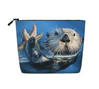 Sea Otter Printed Make up Bag for Women Makeup Bags Zipper Travel Cosmetic Bags Pouch Organizer