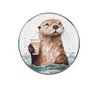 Sea Otter Refrigerator Magnets Circular Design，Stickers Home Decorations，Fridge Magnets for Fridge Plant Lovers Kitchen Office Locker Whiteboard Car Garage Decor.