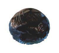 Sea Otter Shower Cap for Women Men Large Waterproof Shower Bonnet Elastic Band Bathing Hair Hat Spa Salon Caps Double Layered Reusable Bath Caps for Long Hair, Braids