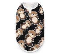 Sea Otter Sticker Dog Clothes Fashionable Sleeveless Pet Vest Puppy Breathable Shirts for Small Medium Dogs Cat L