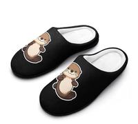 Sea Otter Sticker Men's House Slippers Memory Foam Shoes Indoor Outdoor Warm Cotton Slipper 13-14（46-47）