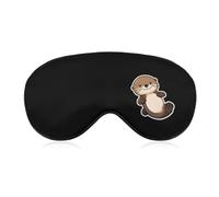 Sea Otter Sticker Soft Sleep Masks for Men Women Silk Eye Mask with Adjustable Strap Comfortable Blindfold Eyeshade