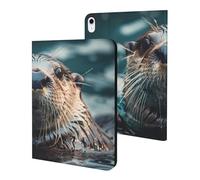 Sea Otter Swimming Case Compatible for iPad 10代 (10.9in) Tablet Cases Stand Protective Cover with Sleep/Wake